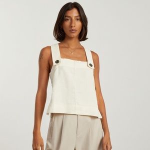 The Apron Linen Tank - canvas color